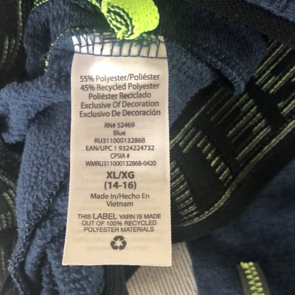 Youth (Boys) Russell Navy Blue Sweatepants with Lime Green Accents. Size 14/16 - Picture 12 of 12